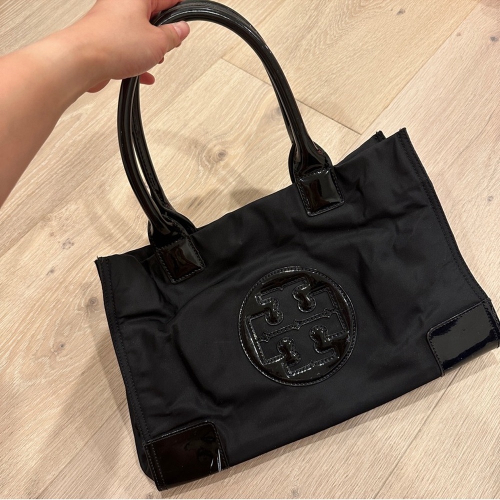 Tory Burch, small black Ella tote bag